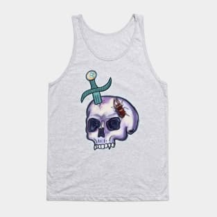 Stag Beetle on a Stabbed Skull Tank Top